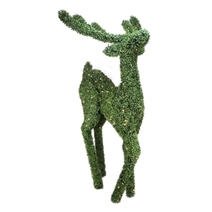 6' Pre-Lit Boxwood Standing Reindeer Christmas Outdoor Decoration Warm White Led Lights - All