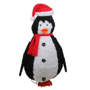 48 Lighted Sparkling Tinsel and Sisal Penguin Christmas Outdoor Decoration - All