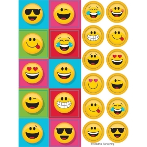 Club Pack of 48 Yellow and Pink Show Your Emoji Value Stickers 8 - All