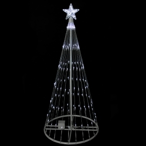 4' Polar White Led Light Show Cone Christmas Tree Lighted Outdoor Decoration - All