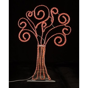 4' Pre-Lit Peppermint Twist Swirl Rope Light Christmas Tree Outdoor Decoration - All