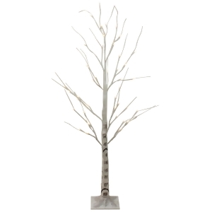 4 Pre-Lit Warm White Led Lighted Christmas Twig White Birch Tree Outdoor Decoration - All