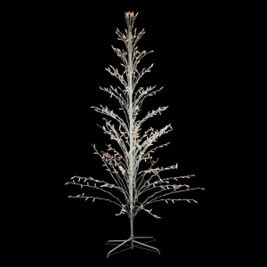4' White Lighted Christmas Cascade Twig Tree Outdoor Decoration Clear Lights - All