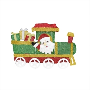 30 Lighted Tinsel Choo Choo Train Locomotive with Santa Claus Christmas Outdoor Decoration - All
