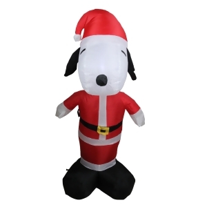 3.5' Inflatable Peanuts Led Lighted Snoopy Santa Claus Christmas Outdoor Decoration - All