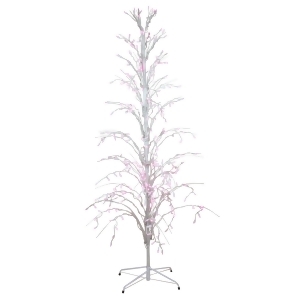 4' Pink Led Lighted Christmas Cascade Twig Tree Outdoor Decoration - All