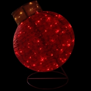 36 Led Lighted Twinkling Red Glitter Ball Ornament Christmas Outdoor Decoration - All