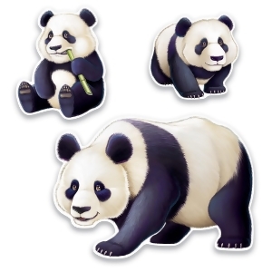 Club Pack of 12 Endangered Panda Bear Family Wall Cutouts 25.25 - All