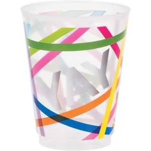 Club Pack of 12 Gray and Green Printed Drinking Party Tumbler Cups 16 oz - All