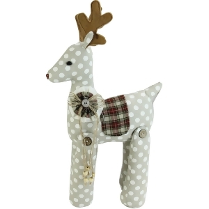 20 Brown and White Polka Dot Reindeer Christmas Decoration - All