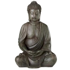 15 Metallic Gray Weathered Meditation Buddha Table Top Figurine - All