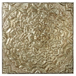 36.25 White and Gold Antiqued Embossed Medallion Wall Decor - All