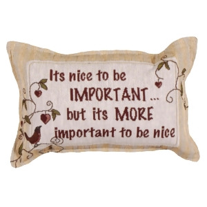 Set of 4 Red and Khaki It's nice to be Important... Pillows 9 x 12 - All