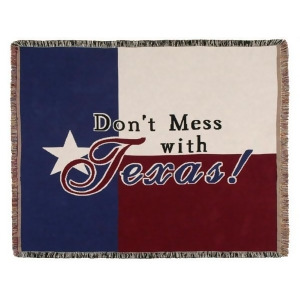 50 x 60 Texas flag designed tapestry with Don't mess with Texas wordings - All