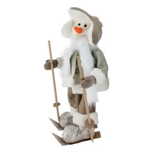 16 White and Brown Ice Skating Snowman Christmas Decoration - All
