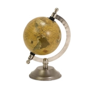 8 Antiqued Desk or Office Globe with Nickel Finish Base - All