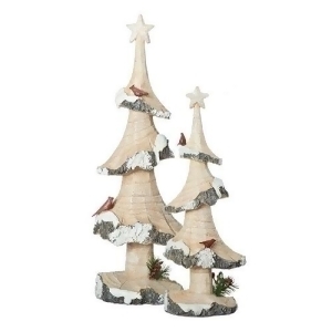 14 Brown and White Log Tree Cardinal Christmas Decoration Table Topper - All