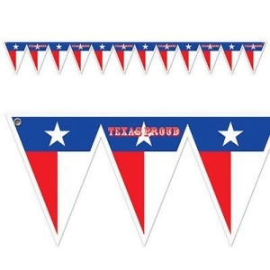 Club Pack of 12 Red White and Blue Texas Pride Pennant Banners 7 - All