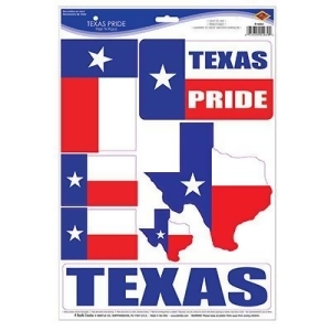 Club Pack of 84 Decorative Red White and Blue Texas Peel N Place Decorations 17 - All