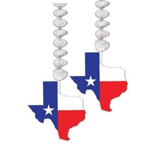 Club Pack of 24 Decorative Red White and Blue Texas Themed Dangler Decorations 9.5 - All