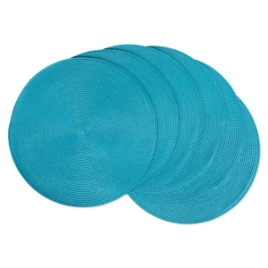 Set of 6 Light Aqua Blue Round Woven Table Placemats 14.75 - All