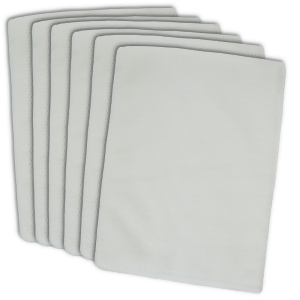 Set of 6 Solid White Textured Patterned Microfiber Dish Towels 19 x 16 - All