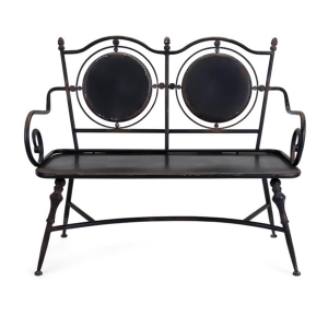 45.5 Distressed Black Finished Modern Style Indoor/Outdoor Metal Bench - All