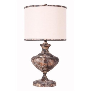 31 Beige and Distressed Brown Decorative Table Lamp with Three Way Switch - All