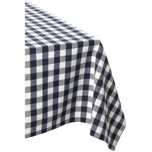 Traditional Navy Blue and White Checkered Table Cloth 84 - All