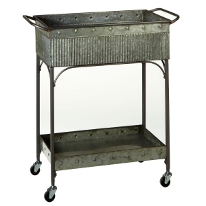 32 Gray Resin Two Tier Indoor and Outdoor Serving Cart with Wheels - All