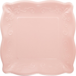 Pack of 12 Pink Linen Premium Disposable Paper Square Party Lunch Plates 10.5 - All