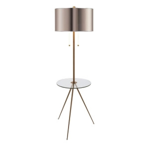 68 Neutral Tone Floor Lamp with Tripod Legs and Metallic Drum Shade - All