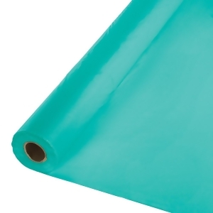 100' Decorative Disposable Teal Lagoon Banquet Roll - All