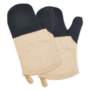 Set of 2 Ivory and Black Heat Resistant Neoprene Ovenmitts with Rubber Shell 11.25 - All