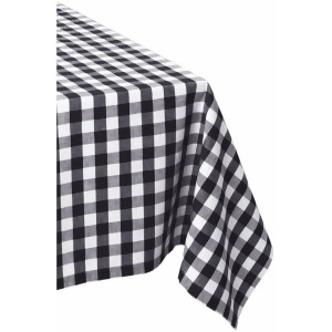 52 x 52 Black and White Checkers Themed Decorative Resistant Table Cloth - All