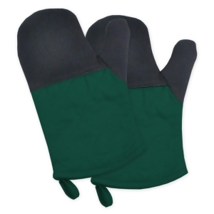 Set of 2 Teal and Black Heat Resistant Neoprene Ovenmitts with Rubber Shell 11.25 - All