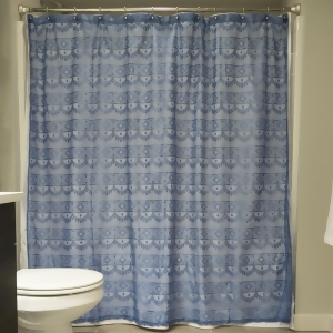 Blueberry Diamond Lace Patterned Decorative Square Shower Curtain 72 X 72 - All