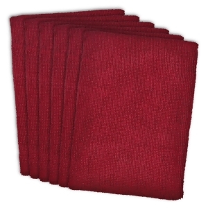 Set of 6 Wine Red Textured Pattern Microfiber Dish Towels 15.75 x 23.75 - All