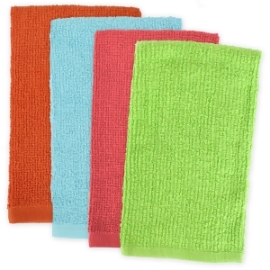 Set of 4 Vibrantly Colored Barmop Bright Rectangular Dish Towels 16 x 19 - All