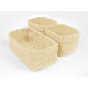 Set of 3 Mustard Yellow Handmade Semi-rigid Indoor Crochet Baskets 11 - All