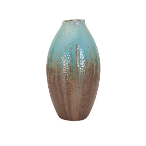 16 Outer Banks Blue and Brown Medium Ceramic Vase - All