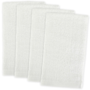 Set of 4 Creamy White Striped Pattern Indoor Mop Cleaning Dish towel 28 x 18 - All