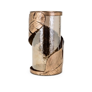 12.5 Brown and Bronze Finish Small Feather Hurricane Candle Holder - All