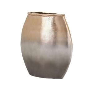 13.25 Silver and Gold Colored Distressed Finished Decorative Vintage-Inspired Vase - All