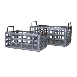 Set of 2 Honeybee Galvanized Iron Crates - All