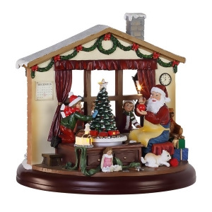 8.5 Led Double Sided Musical Christmas Window Scene with Santa - All