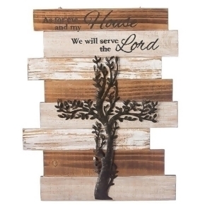 Pack of 2 Brown and White Distress Finish Religious Quoted Wall Mounted Plaques 15 - All