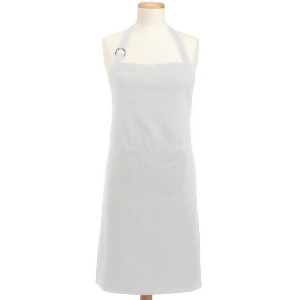 32 x 28 Half White Solid Pattern Adjustable Chefs Apron with Pockets - All