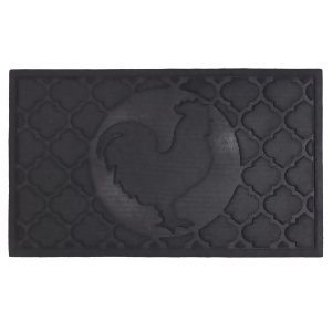 Charcoal Black Rooster Designed Decorative Rectangular Hog Mat 18 x 30 - All