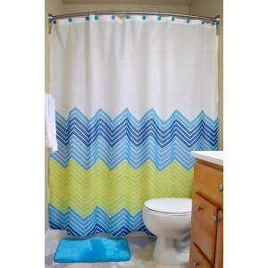 14 Piece Blue and White Chevron Pattern Bathroom Essentials Set 72 - All